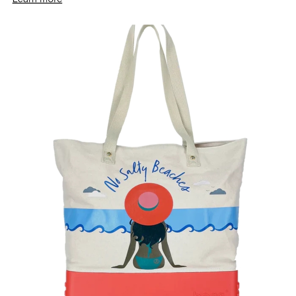 BOGG Beach Tote Bag - Cream and Red
